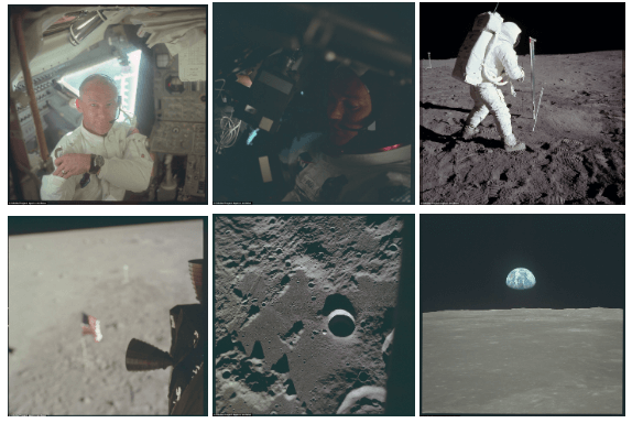 Fotos do homem na lua