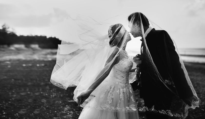 Foto de casamento preto e branco