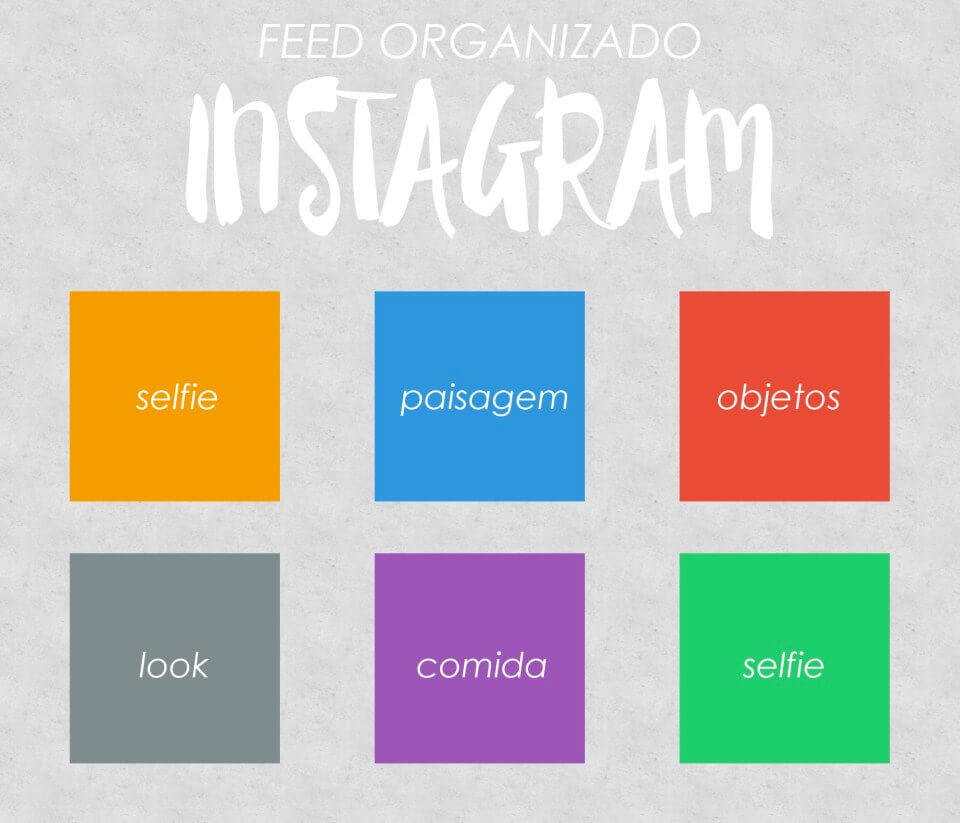 Exemplo organização de feed do Instagram